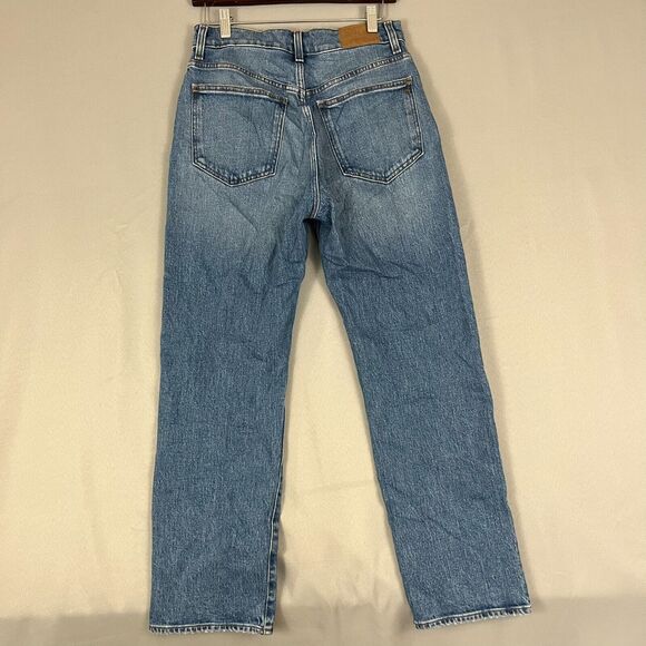 Madewell Jeans Women's 27 Blue Denim Cotton High Rise 5-Pocket Straight Leg - Picture 2 of 6